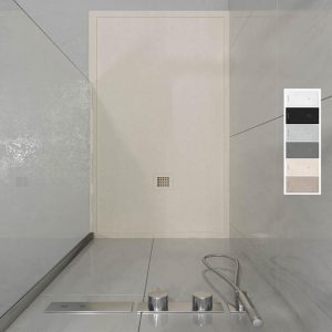 ABSOLUTE Base de duche moldurada em resina creme – textura ardósia – antibacteriana e antiderrapante. Cores a escolher.
