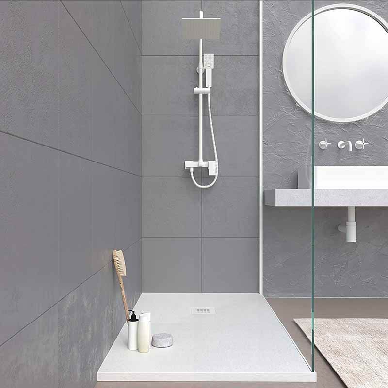 Base de duche em resina MYSTONE Branco RAL 9003 e outras cores exclusivas textura de ardósia antibacteriana e antiderrapante - Image 3