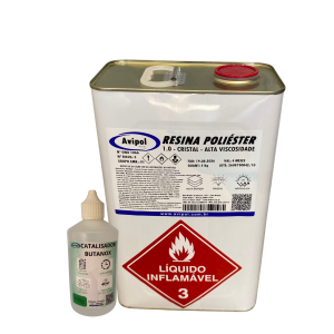 KIT RESINA POLIÉSTER CRISTAL ALTA VISCOSIDADE – C/ CAT -5KG
