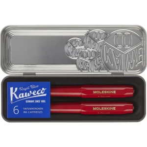 Set Moleskine/Kaweco Tinta Permanente + Ballpen + Recargas - Vermelho