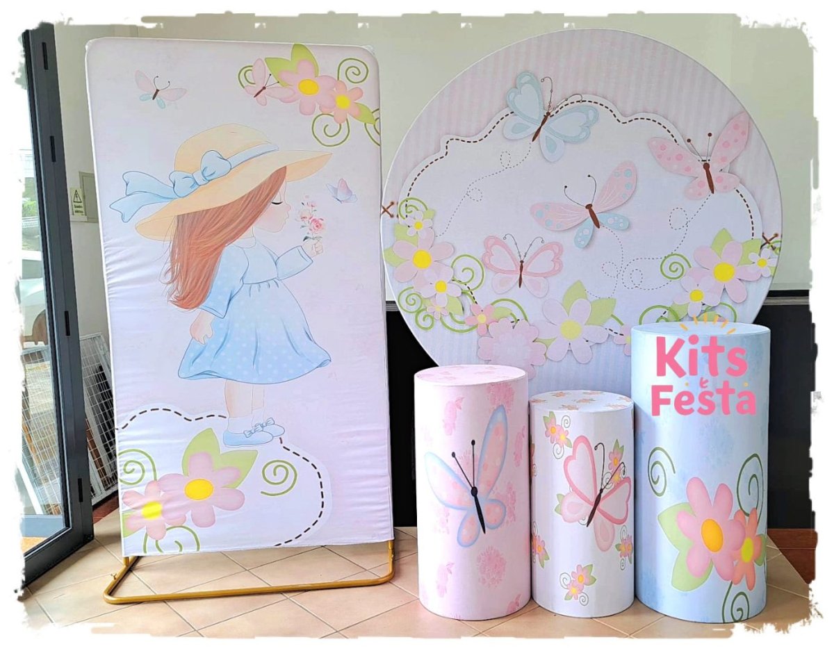 Borboletas com Menina Casadinho com Mesa Borboleta Kit Festa Decoração.