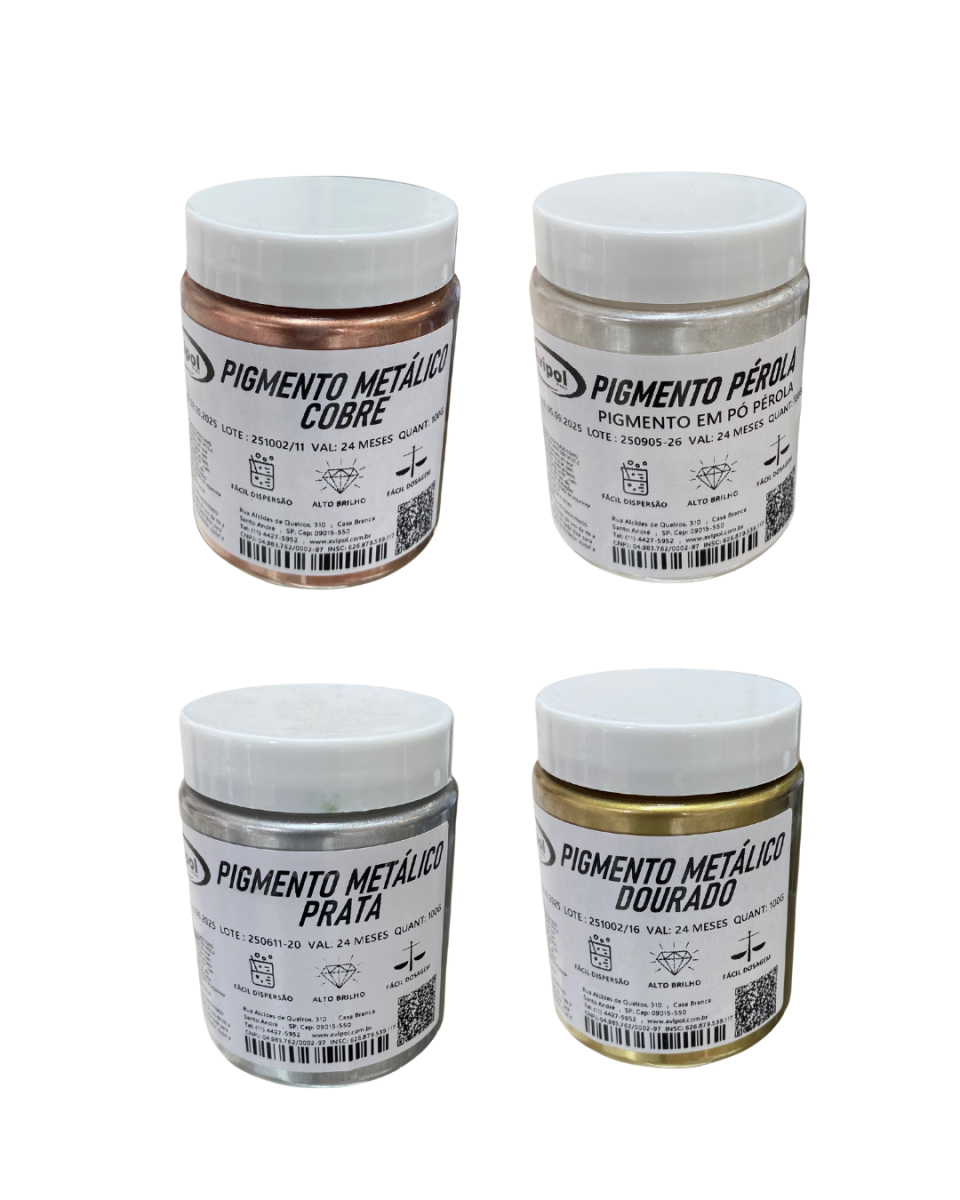 KIT PIGMENTO METALICOS 4 X 100G