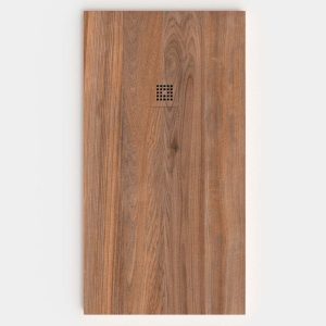 Base de duche em resina com efeito madeira Ebony com textura de ardósia – antiderrapante STONE 3D moderna