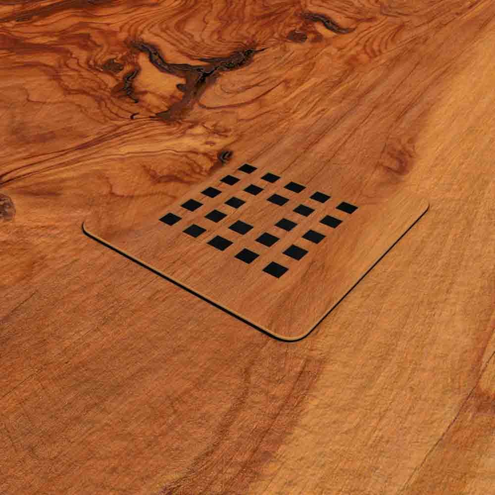 Base de duche em resina com efeito madeira Walnoth com textura de ardósia – antiderrapante STONE 3D moderna - Image 4