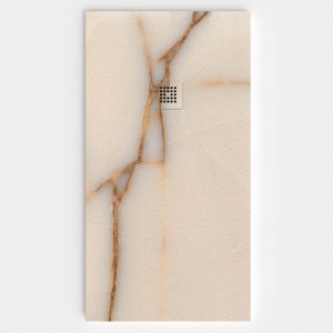 Base de duche em resina com textura de ardósia. Efeito mármore Marmara – moderno STONE 3D antiderrapante