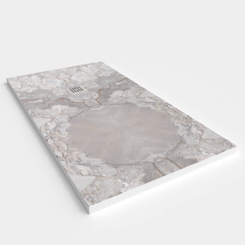 Base de duche em resina com textura de ardósia. Efeito mármore Napoleon – moderno STONE 3D antiderrapante - Image 3