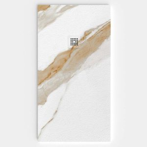 Base de duche em resina com textura de ardósia. Efeito mármore Pietra – moderno STONE 3D antiderrapante