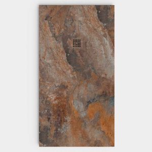Base de duche em resina com textura de ardósia. Efeito mármore Razzo – moderno STONE 3D antiderrapante
