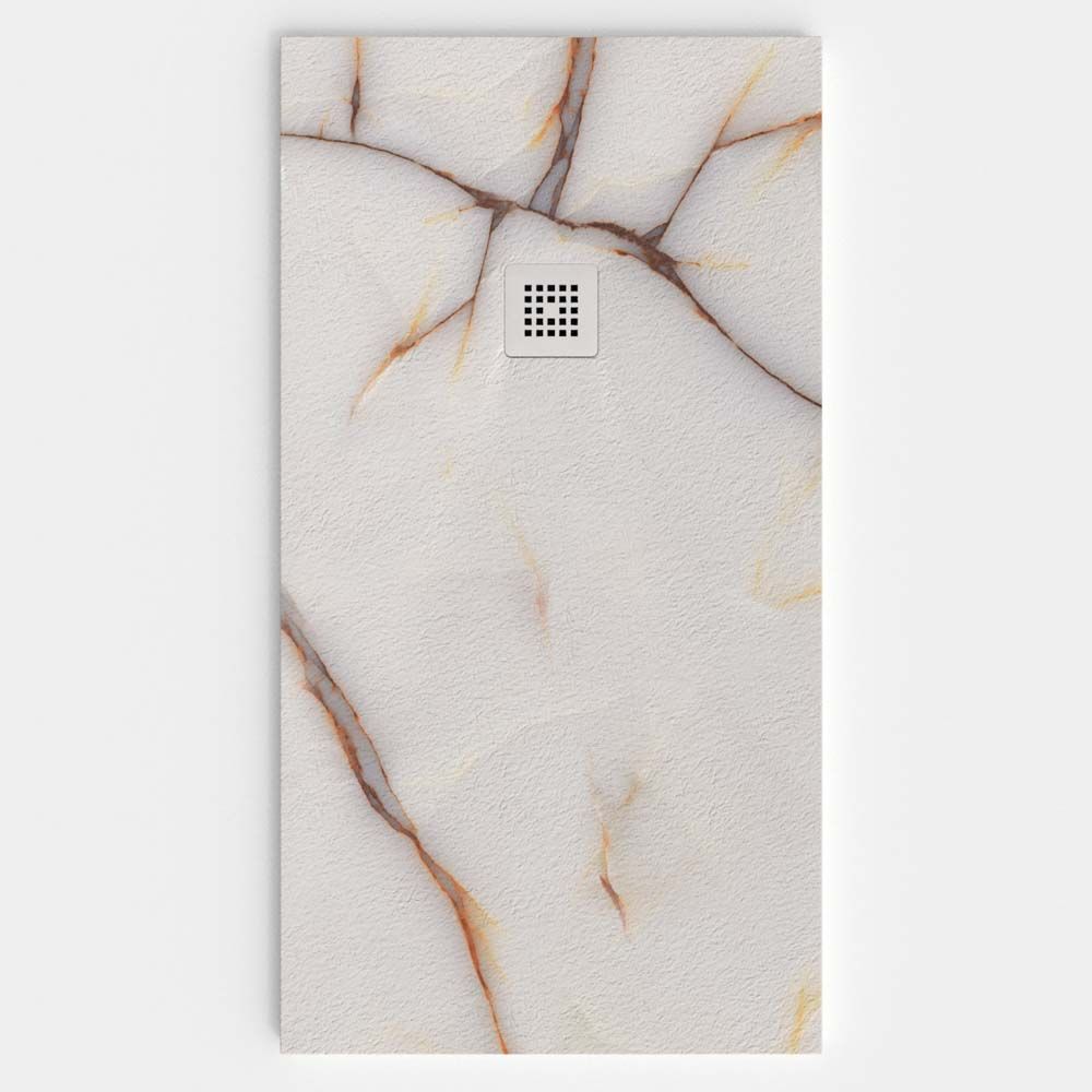 Base de duche em resina com textura de ardósia. Efeito mármore Reale – moderno STONE 3D antiderrapante