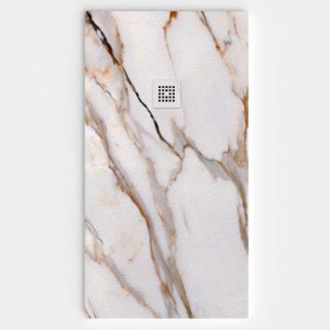 Base de duche em resina com textura de ardósia. Efeito mármore Santa – moderno STONE 3D antiderrapante