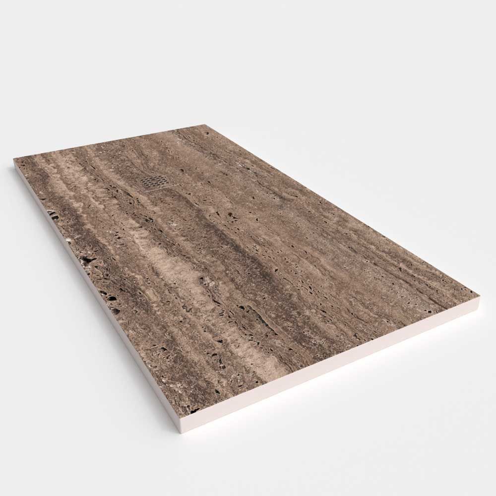 Base de duche em resina com textura de ardósia. Efeito mármore Volaka – moderno STONE 3D antiderrapante - Image 3