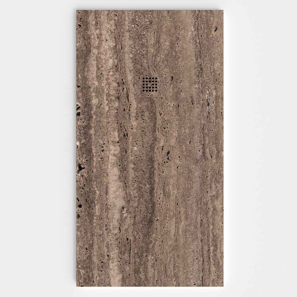 Base de duche em resina com textura de ardósia. Efeito mármore Volaka – moderno STONE 3D antiderrapante - Image 2