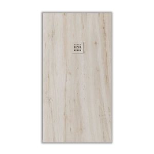 Base de duche resinada textura ardósia Branco Cedro Efeito madeira – antiderrapante STONE 3D moderno