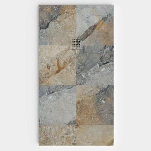 Base de duche em resina com textura de ardósia. Efeito mármore Mizzi – moderno STONE 3D antiderrapante