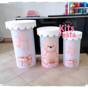 Chá Revelação Menino ou Menina Cilindros Kit Festa Decoração, Aniversário.