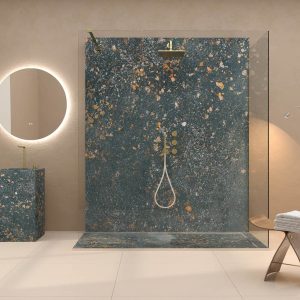 Painel de revestimento de paredes de casas de banho MSCOMPACT efeito cimento LEOPARD