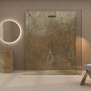 Painel de revestimento de paredes de casas de banho MSCOMPACT efeito cimento TIRA