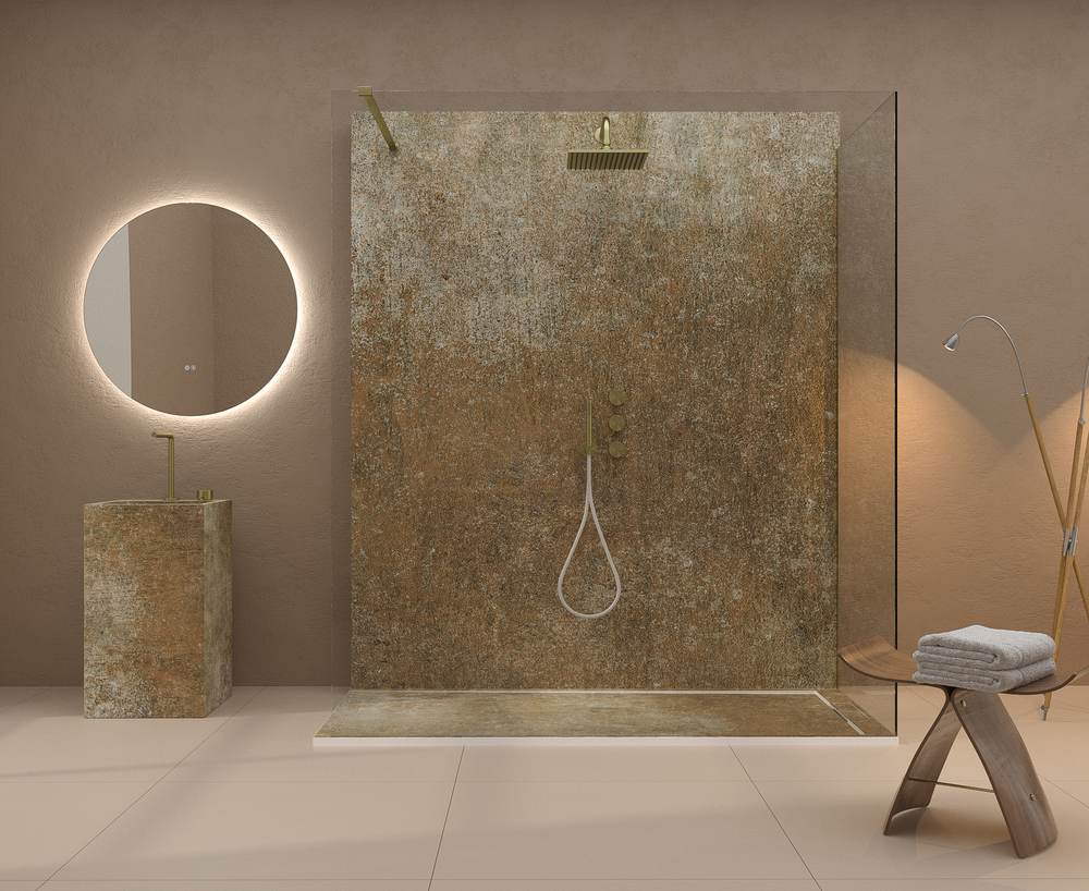 Painel de revestimento de paredes de casas de banho MSCOMPACT efeito cimento TIRA - Image 2