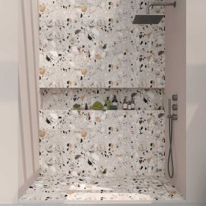 Painel de revestimento de paredes de casas de banho MSCOMPACT efeito terrazzo SAIME