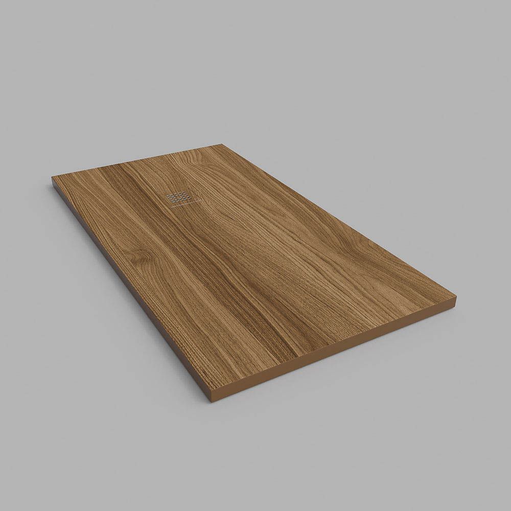 Base de duche em resina textura ardósia Acabamento efeito Cherry Wood – antiderrapante STONE 3D moderno - Image 3