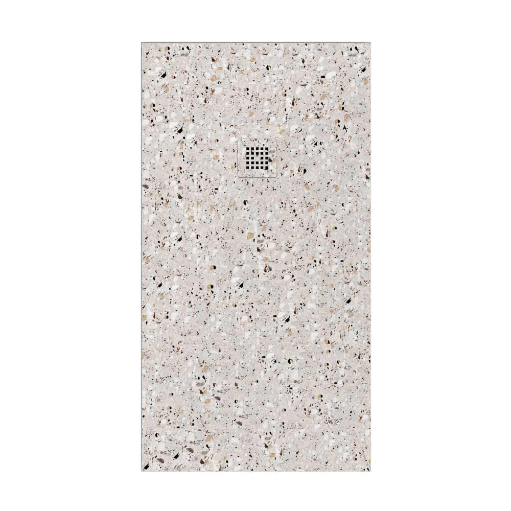 Base de duche em resina com textura de ardósia, acabamento com efeito Terrazzo Egeu e outras cores – antiderrapante STONE 3D moderno - Image 2