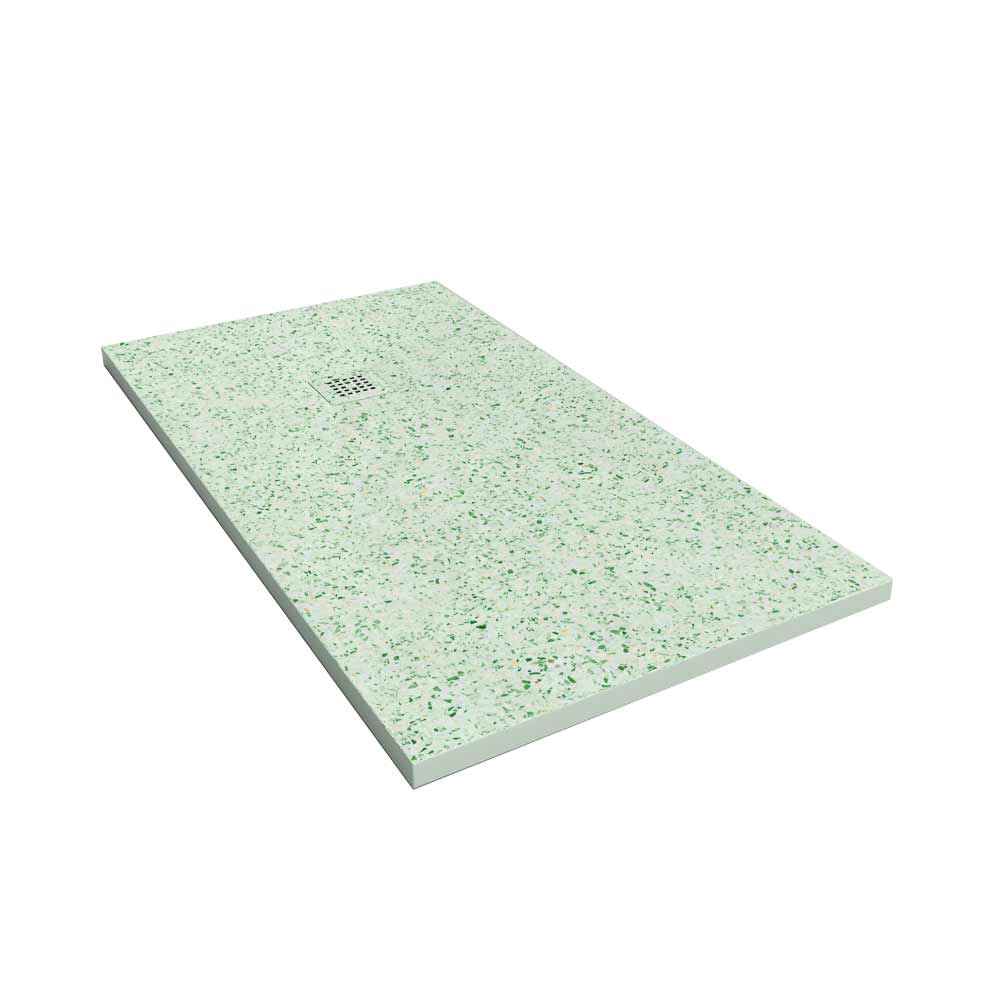 Base de duche em resina com textura de ardósia Acabamento efeito Terrazzo Navios e outras cores – antiderrapante STONE 3D moderno - Image 3