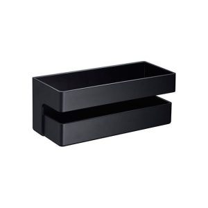 Saboneteira frontal em PVC preto [ VAROBATH ]