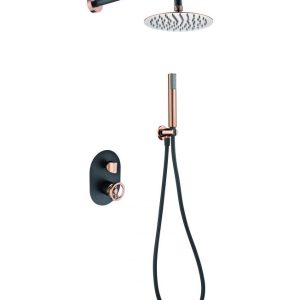 Coluna de duche oculta Olimpo preto ouro rosa [ VAROBATH ]