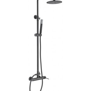 Coluna de duche embutida Milos Stick preto mate [ VAROBATH ]
