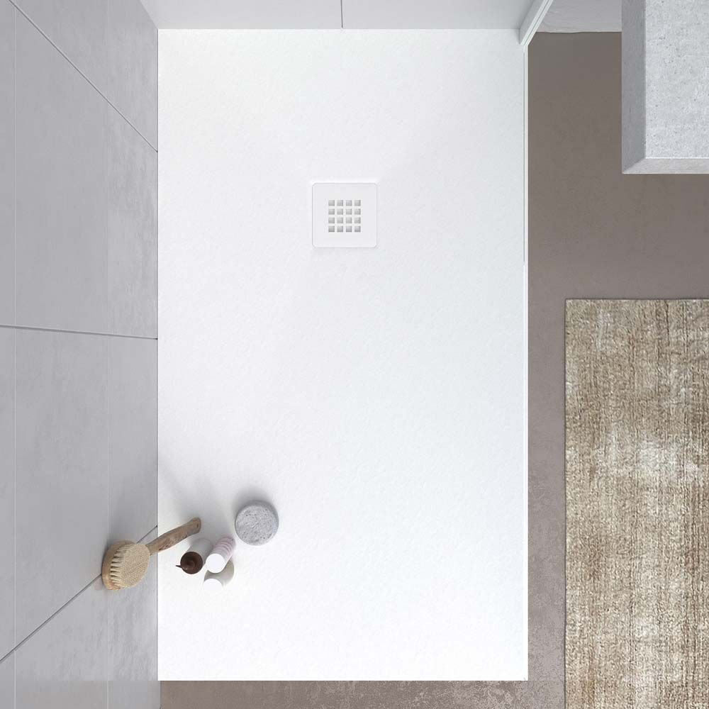 Base de duche em resina MYSTONE Branco RAL 9003 e outras cores exclusivas textura de ardósia antibacteriana e antiderrapante - Image 2