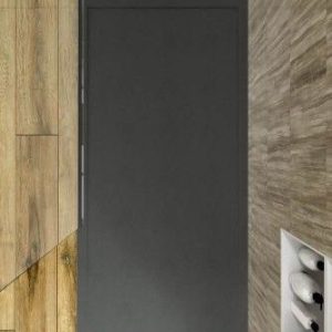 Base de duche em resina com moldura SYSTEM Graphite – cores à escolha – textura ardósia – antibacteriana e antiderrapante