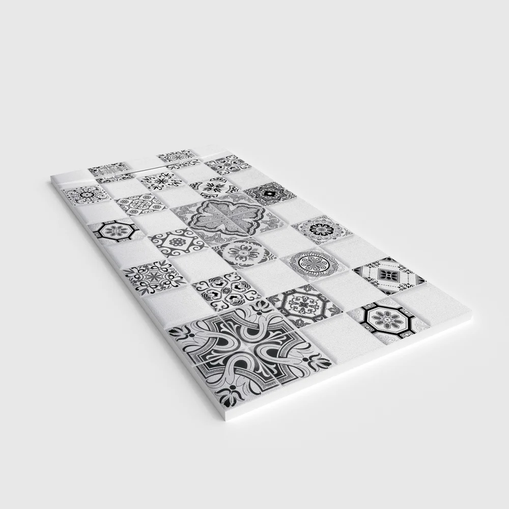 Base de duche em resina efeito 3D mosaico imitação hidraulico LUMIRA – antiderrapante PLASTER 3D moderno - Image 3