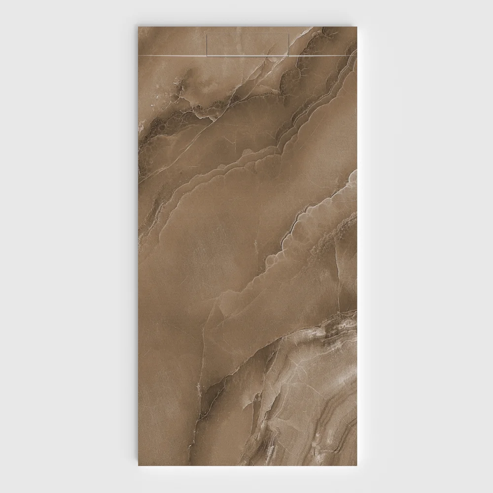 Base de duche em resina efeito mármore ALBARINOIR – antiderrapante PLASTER 3D moderno