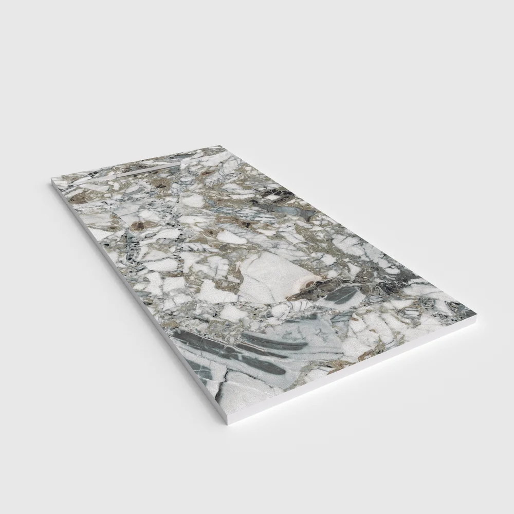 Base de duche em resina efeito 3D mosaico imitação terrazo MIXALINA – antiderrapante PLASTER 3D moderno - Image 3