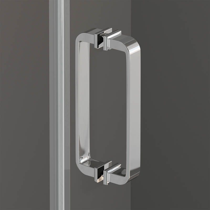 SENIOR 2 divisória quadrada fixa – 2 portas de correr em vidro de 8 mm sem perfil inferior. Acabamento CROMADO BRILHANTE - Image 3